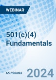 501(c)(4) Fundamentals - Webinar (ONLINE EVENT: May 13, 2024)- Product Image