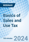 Basics of Sales and Use Tax - Webinar (ONLINE EVENT: June 12, 2024)- Product Image