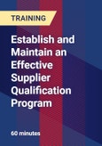 Establish and Maintain an Effective Supplier Qualification Program- Product Image