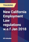New California Employment Law regulations w.e.f Jan 2018- Product Image
