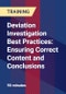 Deviation Investigation Best Practices: Ensuring Correct Content and Conclusions - Product Thumbnail Image