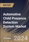 Automotive Child Presence Detection System Market Size, Share & Trends Analysis Report By Sales Channel (OEM and Aftermarket), By Types (Radar Sensor, Ultrasonic Sensor, Pressure Sensor and Others), By Regional Outlook and Forecast, 2024 - 2031 - Product Thumbnail Image