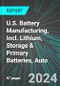 U.S. Battery Manufacturing, Incl. Lithium, Storage & Primary Batteries, Auto (Car, EV): Analytics, Extensive Financial Benchmarks, Metrics and Revenue Forecasts to 2030 - Product Thumbnail Image