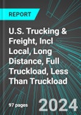 U.S. Trucking & Freight, Incl Local, Long Distance, Full Truckload (FTL), Less Than Truckload (LTL): Analytics, Extensive Financial Benchmarks, Metrics and Revenue Forecasts to 2030- Product Image