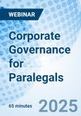 Corporate Governance for Paralegals - Webinar (Recorded)- Product Image