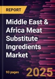 Middle East & Africa Meat Substitute Ingredients Market Forecast to 2030 - Regional Analysis - by Source, Ingredient Type, and Application- Product Image