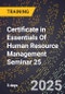 Certificate in Essentials Of Human Resource Management Seminar 25 (Nashville, Tennessee, United States - September 15-16, 2025) - Product Image