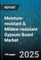 Moisture-resistant & Mildew-resistant Gypsum Board Market by Product Type (Mildew Resistant, Moisture Resistant), End Use (Commercial, Industrial, Residential), Application, Distribution Channel, Thickness, Installation Type - Global Forecast 2025-2030 - Product Thumbnail Image
