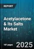 Acetylacetone & Its Salts Market by Product Type (Acetylacetone, Potassium Acetylacetonate, Sodium Acetylacetonate), Application (Catalysis, Chelating Agent, Chemical Synthesis), End-Use Industry, Form, Sales Channel - Global Forecast 2025-2030- Product Image