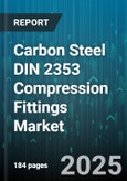 Carbon Steel DIN 2353 Compression Fittings Market by Product Type (Bulkhead Union, Cross, Elbow), Application (Chemical Processing, Gas Distribution, Hydraulic Systems), Industry, Size, Distribution Channel, Pressure Rating - Global Forecast 2025-2030- Product Image