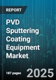 PVD Sputtering Coating Equipment Market by Sputtering Method (DC Sputtering, Ion Beam Sputtering, Magnetron Sputtering), Equipment Architecture (Batch Coater, Inline Coater, Roll to Roll Coater), Application, Substrate Type, Target Material - Global Forecast 2025-2030- Product Image