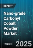 Nano-grade Carbonyl Cobalt Powder Market by Application (Additives, Battery Electrodes, Catalysts), End Use Industry (Automotive, Chemical Processing, Electronics), Purity Grade, Particle Size, Distribution Channel - Global Forecast 2025-2030- Product Image