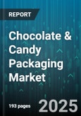 Chocolate & Candy Packaging Market by Packaging Type (Bags & Pouches, Bottles & Jars, Boxes & Cartons), Material (Aluminum, Glass, Paper & Paperboard), Form Factor, Application, End User, Distribution Channel - Global Forecast 2025-2030- Product Image