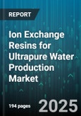 Ion Exchange Resins for Ultrapure Water Production Market by Ion Exchange Resin Type (Anion Ion Exchange Resin, Cation Ion Exchange Resin, Mixed Bed Resin), Form (Bead Resin, Powder Resin), Cross Linking Degree, Application, End User - Global Forecast 2025-2030- Product Image