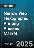 Narrow Web Flexographic Printing Presses Market by Application (Flexible Packaging, Pressure-Sensitive Labels, Shrink Sleeves), Press Configuration (Inline Presses, Stack Presses), Technology, Web Width, Print Speed, End-User Industry - Global Forecast 2025-2030- Product Image