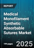 Medical Monofilament Synthetic Absorbable Sutures Market by End User (Ambulatory Surgical Centers, Hospitals, Specialty Clinics), Distribution Channel (Hospital Pharmacies, Online Stores, Retail Pharmacies), Application, Product Type, Suture Size - Global Forecast 2025-2030- Product Image