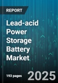 Lead-acid Power Storage Battery Market by Application (Automotive, Industrial), Battery Technology (Flooded Lead-Acid, Valve-Regulated Lead-Acid), End User, Sales Channel, Battery Capacity, Battery Voltage - Global Forecast 2025-2030- Product Image