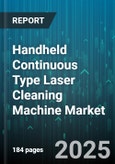 Handheld Continuous Type Laser Cleaning Machine Market by End Use Industry (Aerospace And Defense, Automotive, Electronics), Cleaning Application (Mold Cleaning, Oil Removal, Oxide Removal), Laser Type, Power Output, Distribution Channel - Global Forecast 2025-2030- Product Image