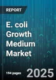 E. coli Growth Medium Market by Type (Liquid, Solid), Application (Clinical Testing, Industrial Production, Research & Development), End User, Sterility, Packaging - Global Forecast 2025-2030- Product Image