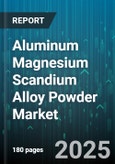 Aluminum Magnesium Scandium Alloy Powder Market by Application (3D Printing, Aerospace & Defense, Automotive), Process (Gas Atomization, Plasma Rotating Electrode Process, Water Atomization), Particle Size, Purity, Distribution Channel - Global Forecast 2025-2030- Product Image