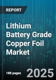 Lithium Battery Grade Copper Foil Market by End Use (Consumer Electronics, Electric Vehicles, Stationary Energy Storage Systems), Thickness (6-12 Micrometer, Over 12 Micrometer, Under 6 Micrometer), Treatment Type, Product Type, Purity Grade - Global Forecast 2025-2030- Product Image