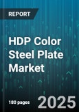 HDP Color Steel Plate Market by Application (Automotive, Construction, Home Appliances), Coating Type (Double-Sided, Single-Sided), Steel Grade, Thickness, Width, Sales Channel - Global Forecast 2025-2030- Product Image