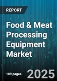 Food & Meat Processing Equipment Market by Equipment Type (Conveyors, Mincers & Grinders, Mixers & Blenders), Application (Deboning, Forming, Packaging), Operation Mode, Technology, End User, Capacity - Global Forecast 2025-2030- Product Image
