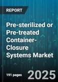 Pre-sterilized or Pre-treated Container-Closure Systems Market by Container Type (Ampoules, Cartridges, Prefilled Syringes), Material (Glass, Plastic, Polymer Coated Glass), Sterilization Method, Closure Type, Application, End User - Global Forecast 2025-2030- Product Image