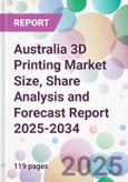 Australia 3D Printing Market Size, Share Analysis and Forecast Report 2025-2034- Product Image
