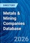 Metals & Mining Companies Database - Product Thumbnail Image