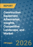 Construction Equipment Aftermarket Insights, Competitive Landscape, and Market Forecast - 2033- Product Image