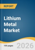 Lithium Metal Market Size, Share & Trends Analysis Report by End Use, Application, Region, and Growth Forecasts, 2026-2033- Product Image