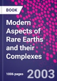 Modern Aspects of Rare Earths and their Complexes- Product Image