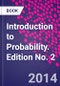 Introduction to Probability. Edition No. 2 - Product Thumbnail Image