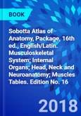 Sobotta Atlas of Anatomy, Package, 16th ed., English/Latin. Musculoskeletal System; Internal Organs; Head, Neck and Neuroanatomy; Muscles Tables. Edition No. 16- Product Image