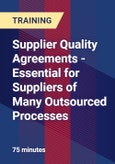 Supplier Quality Agreements - Essential for Suppliers of Many Outsourced Processes - Webinar (Recorded)- Product Image