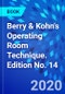 Berry & Kohn's Operating Room Technique. Edition No. 14 - Product Thumbnail Image